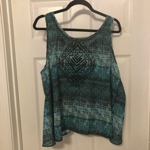 Blue tulip back tank